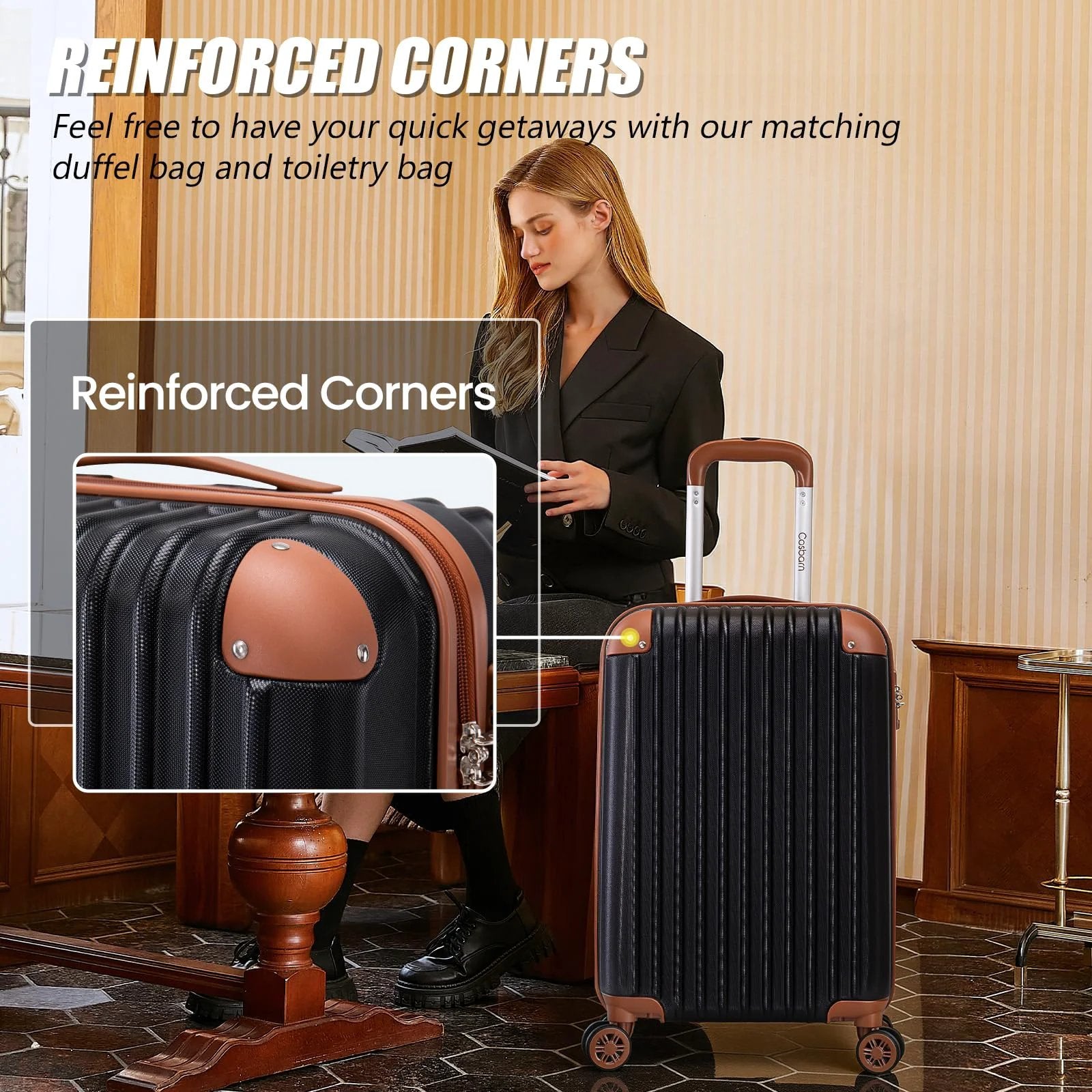 Road Ready Five Piece Luggage Set With ABS Shell ✓