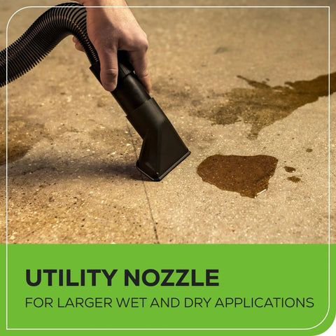 Workhorse Cordless 3-Gallon Wet And Dry Shop Vacuum Kit with utility nozzle cleaning wet floor