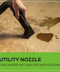 Utility nozzle handling liquid spill with 24V Brushless Cordless Wet Dry Shop Vacuum, 3-Gallon Capacity, Garage-Ready 67 CFM Airflow