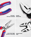Close-up of 20 Piece Pliers Set With Dual Organizer Racks For Home Garage And DIY Projects Including Slip Joint Pliers