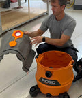 Person using Reusable Dust Bag For Ridgid And Craftsman Shop Vacuums, 1 Pack Vacuum Bag And Filter Bag, showing assembly