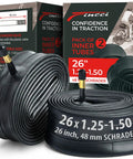 26 Inch Bike Inner Tube 26x1.25 To 1.50 Fits Mountain Hybrid And Road Bikes With 48mm Schrader Valve Butyl Rubber Tubes Pack Of 2