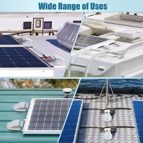 Two Pack Solar Cable Entry Gland Weatherproof Dual Cable Entry Kit For 3mm2 To 10mm2 Wiring In RVs Caravans Marine Boats And Cabins White Includes Screws And Rubber Seals No Fuss Mount Kit For Easy Mounting installed on various vehicles.