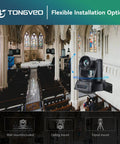 Smart PtZ Camera With 20x Optical Zoom And AI Auto Tracking Offers Crisp 1080p 60fps HDMI USB Output mounted on a wall in a church setting.