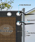 Close-up of 6 Foot By 50 Foot Privacy Fence Screen 180 GSM Heavy Duty Shade Net with reinforced bindings and grommets.