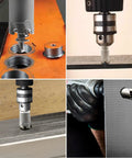 Three Quarters Inch TCT Carbide Hole Saw For Metal Wood Plastic And Stainless Steel With Arc Cutting Groove Design And Spring Eject For Clean Burr Free Holes 19mm Hole Cutter Built Beast Tough drilling materials