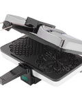 Authentic Italian Pizzelle Maker Electric Baker Press with non-stick plates for making two 5 inch cookies.