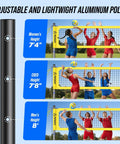 Heavy Duty Volleyball Net Set For Backyard And Beach Play With Anti Sag Winch 32Ft Reinforced Net Height Adjustable RustResistant Aluminum Poles
