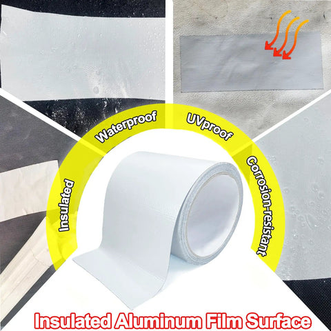 Waterproof Repair Tape For Awning And Canvas 4 Inch By 20 Foot Outdoor Patch Tape roll demonstrating waterproof features