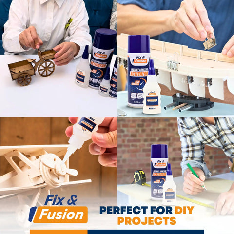 Cyanoacrylate Glue And Instant Activator Spray Set, Go To Bond For Woodworking Plastic Rubber Granite, DIY And Industrial Projects
