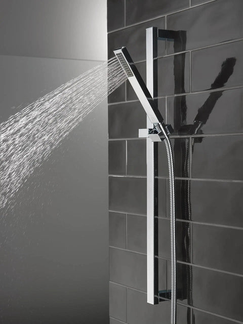 Vero Single Spray Touch Clean Wall Mount Slide Bar Handheld Shower With Hose Chrome Finish for no fuss full body rinse