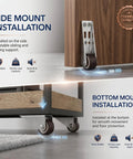 Heavy Duty Vertical Track Roller Wheels For Sliding Doors Featuring Silky Smooth Glide Rubber Casters As Bottom Guides To Fix Sticking Tracks And Level Up Your Closet Setup Without The Hassle Four Pack, side and bottom mount installations.