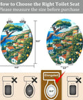 Resin Elongated Toilet Seat for Bathroom with floral design, dimensions 14.5" x 18.5", suitable for elongated toilets.