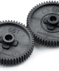 55/58 Tooth Main Gear Set For TT01 And TT01E RC Car Chassis Upgrade Kit, dual gears for smoother shifting and higher speeds.
