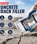 Person applying Straight Up Solid Self Leveling Concrete Crack Filler And Sealant Four Pack Gray Repair Kit on pavement crack.