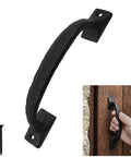 Twisted Grip Mystic Colonial Rustic 6.5 Inch Barn Door Handle Pull For Sliding Barn Doors Built Tough With Black Wrought Iron