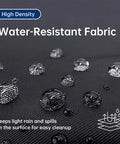 Close-up of water droplets on the Heavy-Duty Large Tent Pole Storage Bag 83-Inch Long And 10-Inch Wide Water-Resistant Gear Carrier fabric.