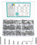 488 Piece M4 Screws Set With Bolts And Nuts Countersunk Hex Socket Flat Head Screws Machine Bolts And Nuts Assortment Includes Spanner