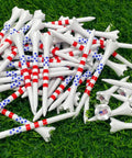 Plastic Golf Tees Value Pack Of Fifty With Forty Tees In Three And A Quarter Inch Length And Ten Short Tees In One And A Half Inch