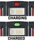 BearTrap 61520 2000 Lumen Multi Function Work Light with red and green charging indicators, magnetic base, and hang hook.