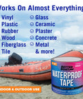 Clear Waterproof Tape For Leaks Heavy Duty Marine Grade Seal Tape 15 Ft By 4 In no mess invisible repair on beach with boat