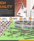 Kickass M6 Connector Bolt And Cap Nut Assortment Kit For Furniture Joints And Desk Assembly Includes Rock Solid Hex Socket Screws and 304 stainless steel bolts with a wrench.