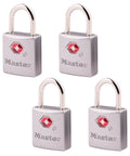 Four brass TSA luggage locks with keyed padlocks for backpacks and suitcases TSA approved travel security lock for zippers 4 pack
