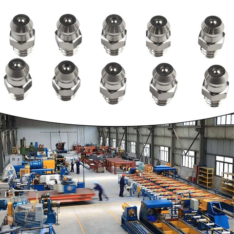 10 Pack Metric M6X1mm Straight Hydraulic Grease Fitting Zerk Nipples 201 Stainless Steel High Hardness Rust Proof Designed To Withstand Harsh Industrial Environments Keeping Machinery Lubed Up Solid And Running Smooth Like New Gear Today. M6 grease fittings for industrial machinery