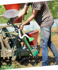 Farmer adjusting Adjustable Seed Planter Tube Kit For Even Seed Spreading In Corn And Wheat Fields Replacement Seeder Accessory