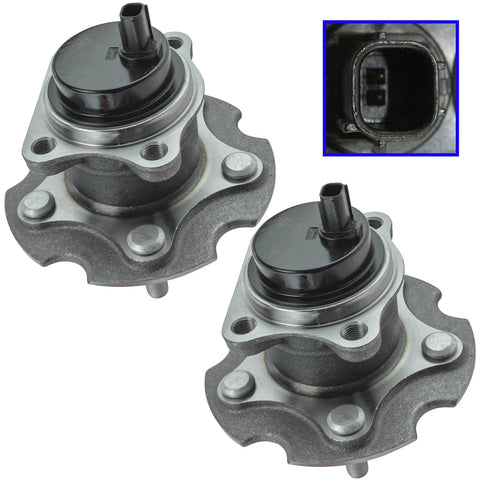 Rear Left And Right Wheel Bearing And Hub Assembly Set 2 Piece Ready To Install For Toyota RAV4 FWD 06-18, close-up view