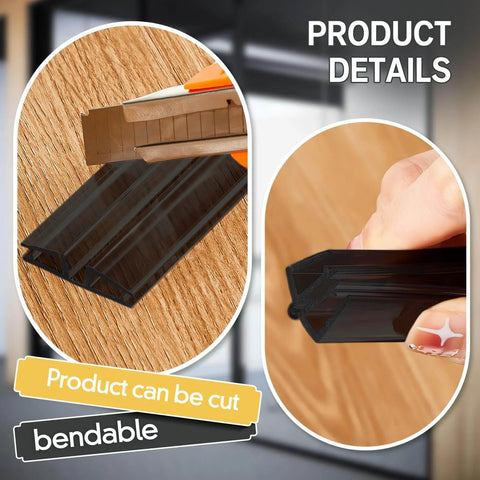 Set Of 2 PVC Piano Style Living Hinges 39.37 Inch Each being cut with utility knife, showcasing bendable and cut-to-fit design