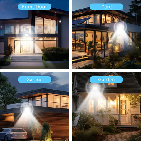 100 W Outdoor LED Flood Light 10000 Lm Warm White 4200K IP66 Waterproof lighting front doors, yards, garages, and gardens at night.