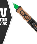 Advanced Dual Range Non Contact Voltage Tester With Visual And Audible Alerts, IP67 Waterproof Housing, Silent Mode And Dual LED Flashlights, CAT IV 1000V Safety, Detects 12 To 1000 Volts displayed with NCV Detector label