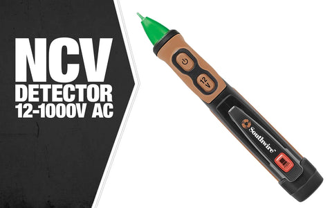 Advanced Dual Range Non Contact Voltage Tester With Visual And Audible Alerts, IP67 Waterproof Housing, Silent Mode And Dual LED Flashlights, CAT IV 1000V Safety, Detects 12 To 1000 Volts displayed with NCV Detector label