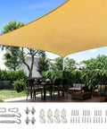 20x26 Ft Sun Shade Sail For Patio And Backyard, Heavy Duty 185GSM Rectangular Outdoor Shade Canopy, UV Block Outdoor Cover