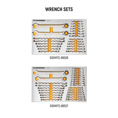 Wrench sets from 1024 Piece Master Mechanics Tool Set With Premium Modular Foam Trays And GSX Mobile Tool Storage Built For Pros And Serious DIYers