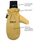 Premium Leather Work And Ski Mitt With Nikwax Waterproof Wax For Harsh Winter Conditions Durable Pigskin Exterior