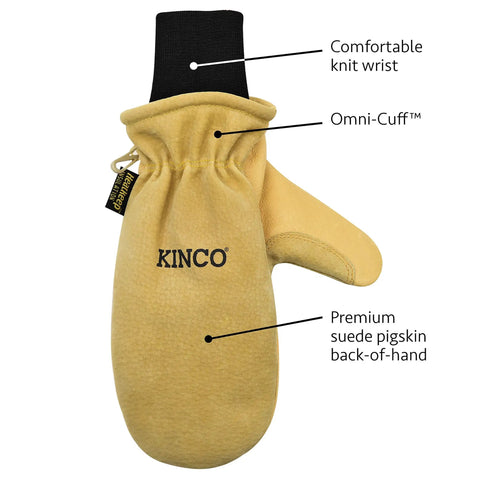 Premium Leather Work And Ski Mitt With Nikwax Waterproof Wax For Harsh Winter Conditions Durable Pigskin Exterior