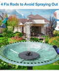 3.5W Solar Fountain With 2000mAh Battery For Garden And Pool with hummingbird, glass panel, and fixed pipes in garden setting