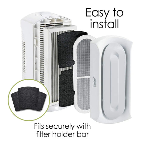 TrueAir Replacement Carbon Filter 3 Pack For Odor Eliminators Kitchen Bathroom Pet Smoke Odors Fits TrueAir Models 04384 04532GM 04530G 04530GM 04531GM Great For Trash Rooms And Home Odor Control