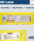 Endless Nylon Type 5 Sling 5 Inch By 28 Foot Grommet Web Rigging Sling For Lifting And Towing With 13600 Lb Vertical Capacity label close-up