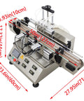 Plug And Play Automatic Liquid Filling Machine With Magnetic Pump And Four Stainless Nozzles Handles Five To One Thousand Milliliter Bottles Fast Rock Solid Ironclad Conveyor Belt Delivers Straight Fire Industrial Efficiency dimensions and controls
