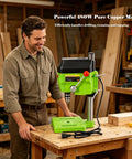 Built Different 480W Mini Bench Drill Press For Wood Metal PCB Tasks With Dual Speed Modes Compact Table Machine in workshop.