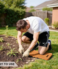 Man using Heavy Duty Foldable Garden Kneeler And Seat With Two Tool Bags, Two In One Ergonomic Kneeling Chair For Weeding And Planting