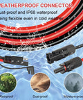 Beefed-Up Heavy Duty 20 Feet 10AWG Solar Panel To SAE Adapter Cable, waterproof IP68 connectors, rain, dust, moisture-proof features.
