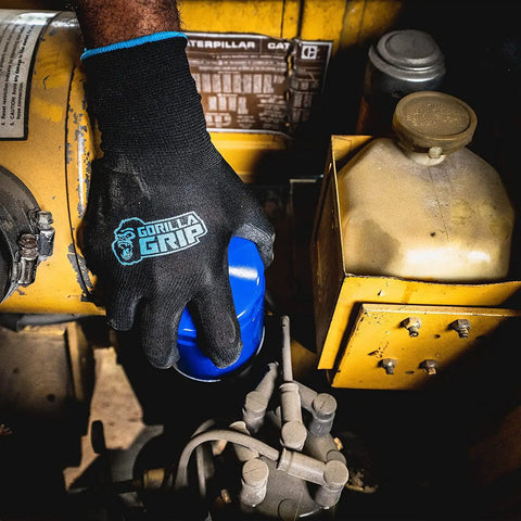 5 Pack Heavy Duty Work Gloves Large Size With Never Slip Grip Nylon Dipped Coating For Max Dexterity And Hand Protection