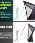 Comparison of Elite Golf Net With LoftGuard Canopy And Steel Frame 8 By 8 Foot Practice Hitting Net with other nets' performance.