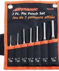 Pro Grade Pin Punch Set 7 Piece 1/16 To 5/16 In Heavy Duty Steel Heat Treated Corrosion Resistant Black Phosphate Finish