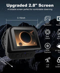4K Wireless Telescope Camera With 1.25 Inch And 2 Inch Eyepiece Adapters showing 2.8 inch screen in front of mountains