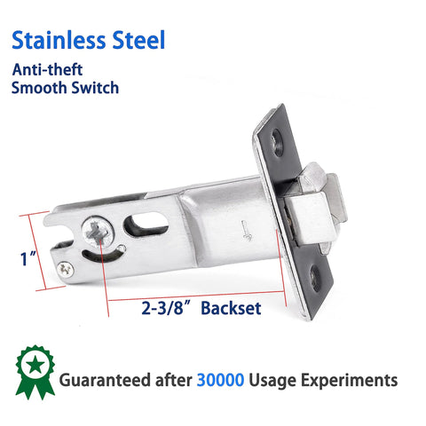 Pocket Door Privacy Lock 2 Pack With Flush Handles And Recessed Knob 2 3 8 Backset stainless steel latch